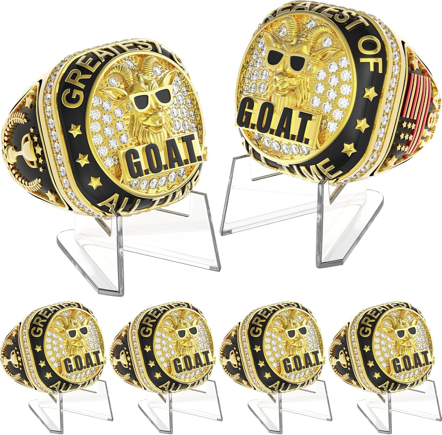 Misdary Championship Rings for Soccer Baseball Basketball MVPs