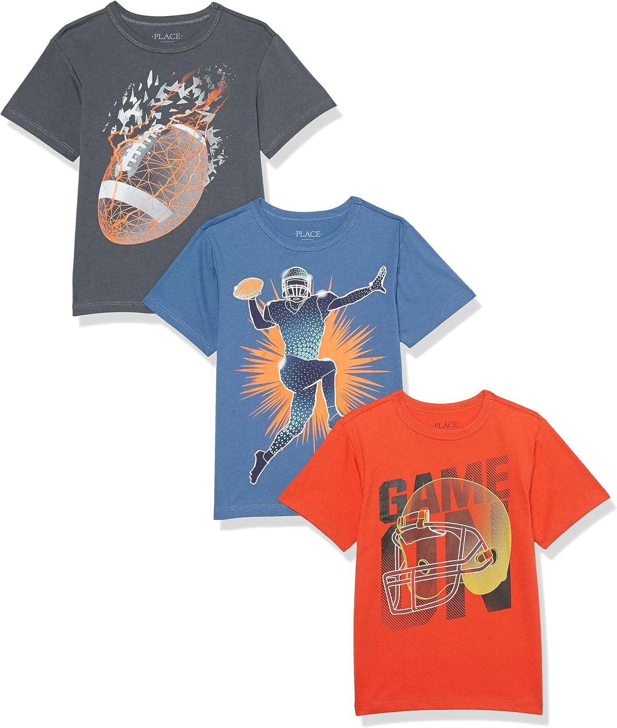 Boys Sports Short Sleeve Graphic T-Shirts Multipack for Kids