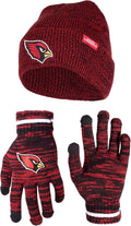 Ultra Game NFL Super Soft Knit Beanie and Gloves Set for Fans
