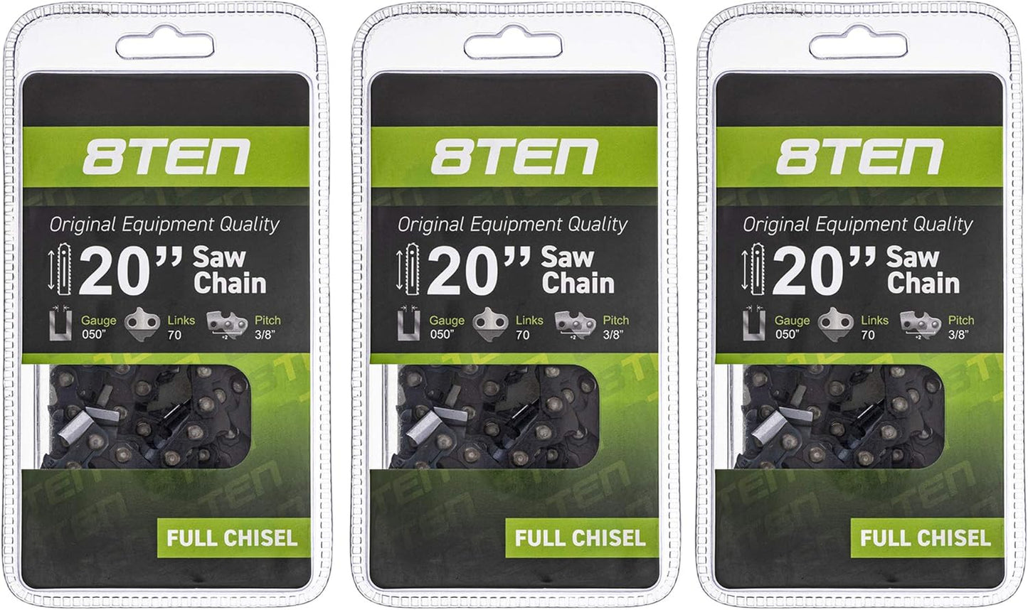 8TEN Chainsaw Chain for Echo CS-60S and Poulan Models 20 in