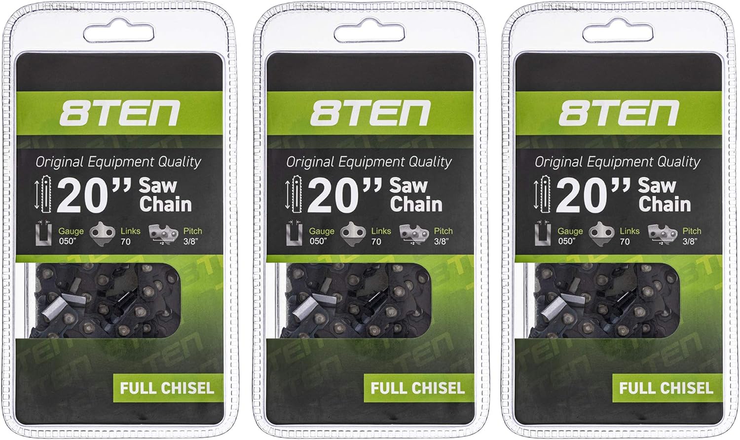 8TEN Chainsaw Chain for Echo CS-60S and Poulan Models 20 in