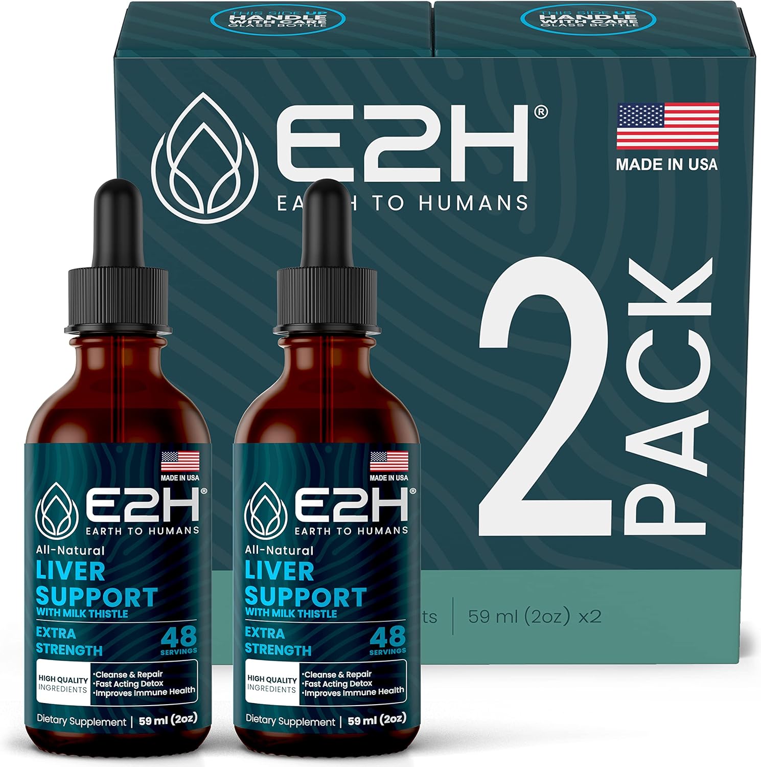 E2H Liver Support Supplement with Milk Thistle - Detox Formula