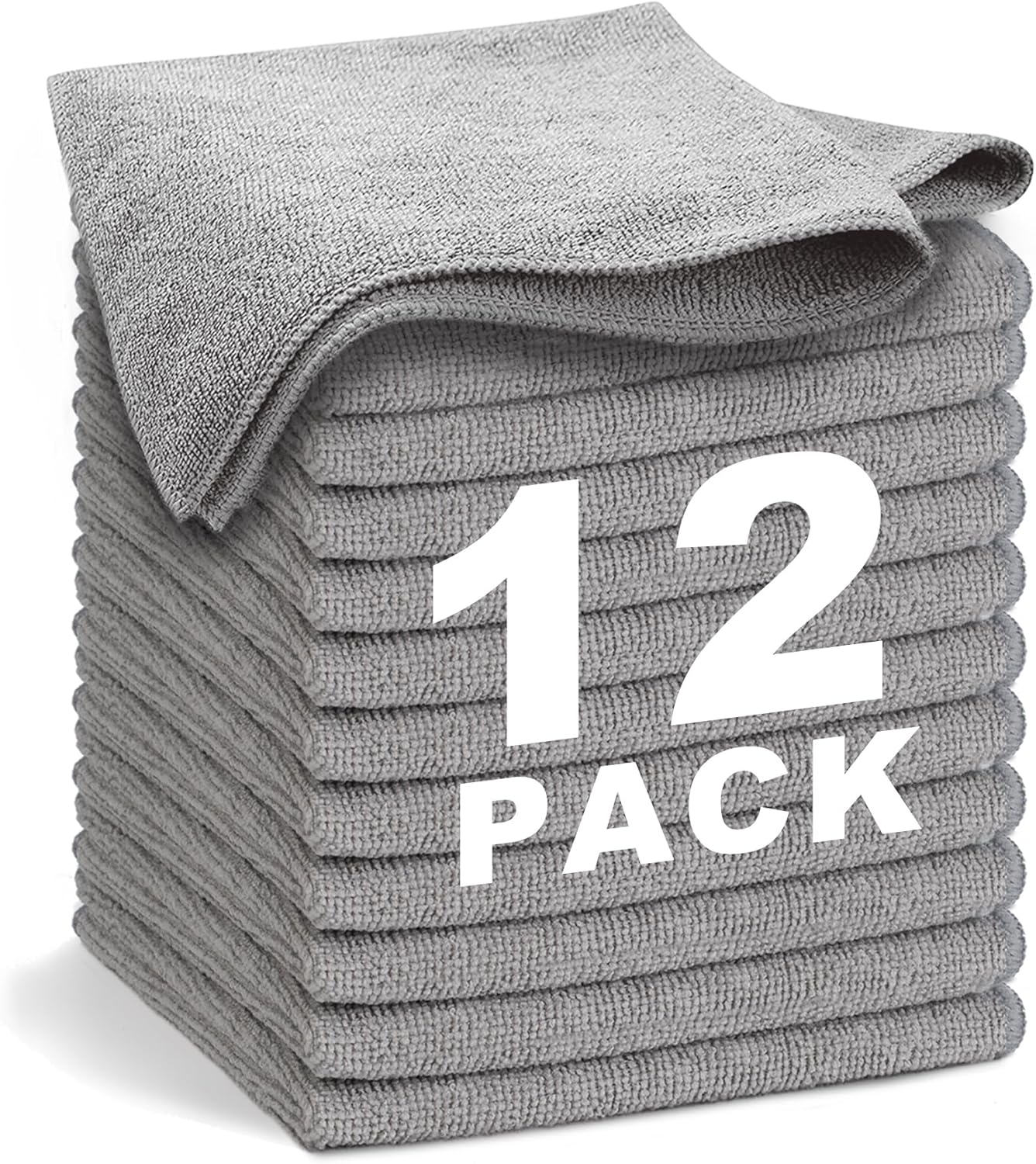 Ultra Soft Absorbent Cleaning Cloths, Lint-Free, Pack of 12