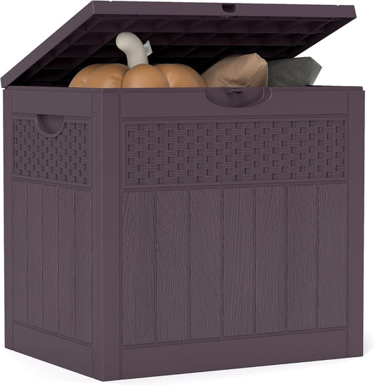 33 Gallon Resin Deck Box for Outdoor Storage and Organization