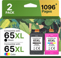 65XL Ink Cartridges Black/Color Combo Pack High-Yield Replacement