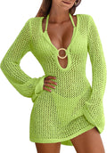 Women Beach Crochet Cover Up Summer Knit Swimwear Mesh Dress