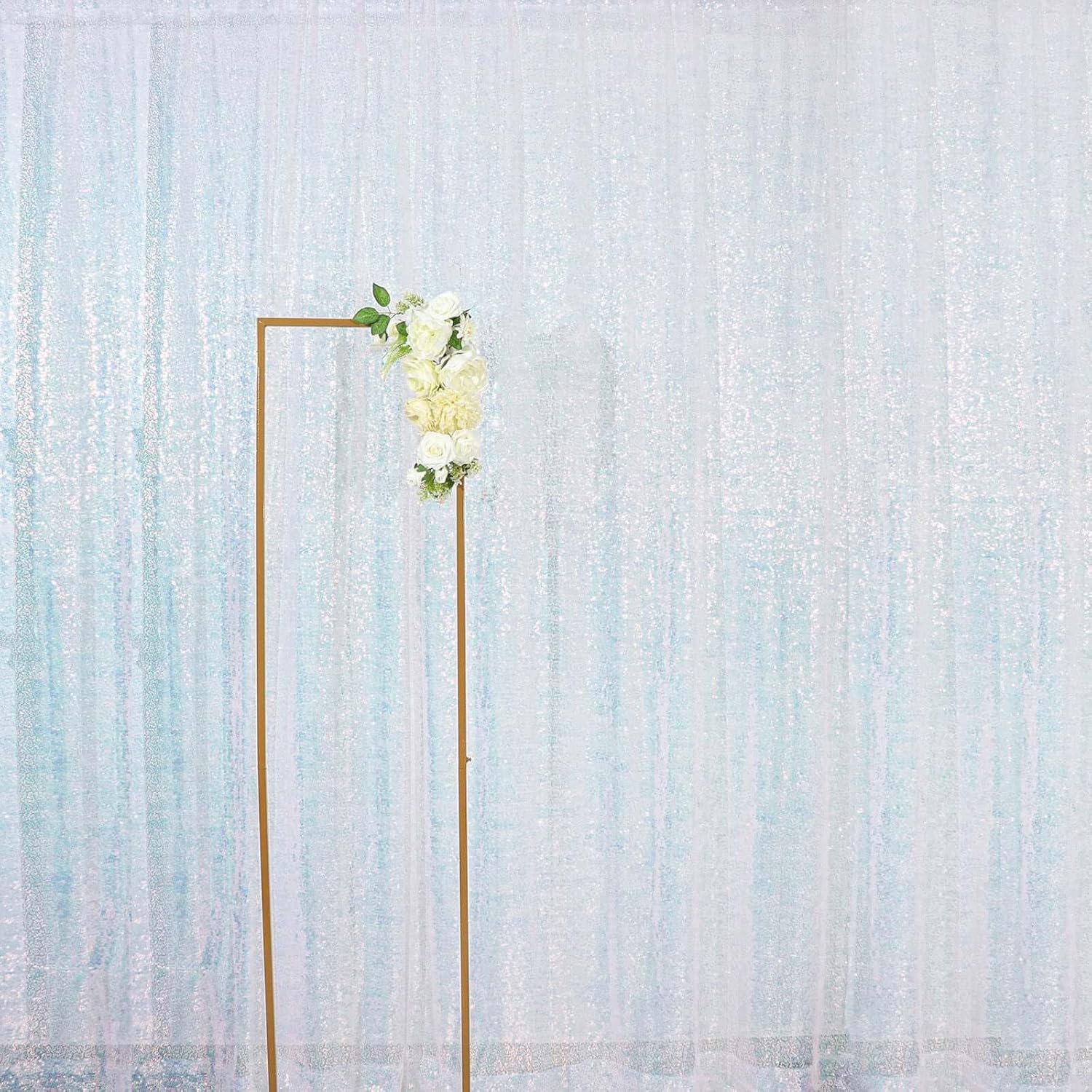 8ft Iridescent Blue Sequin Backdrop for Stunning Photography