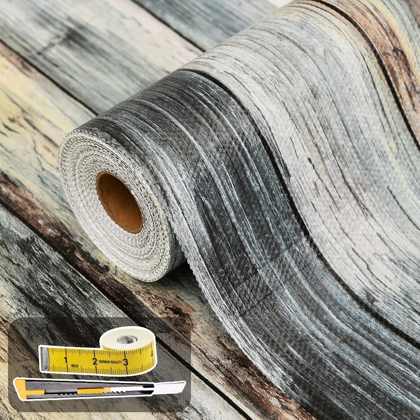 Non Adhesive Shelf Liners for Kitchen Cabinets - Blue Shiplap