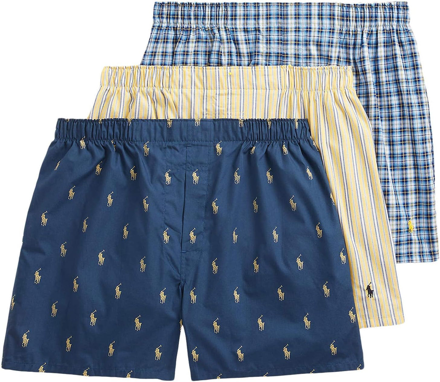 POLO RALPH LAUREN Men's Classic Fit Cotton Woven Boxers 3-Pack