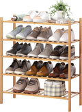 Bamboo 5-Tier Stackable Shoe Rack - Space-Saving Organizer