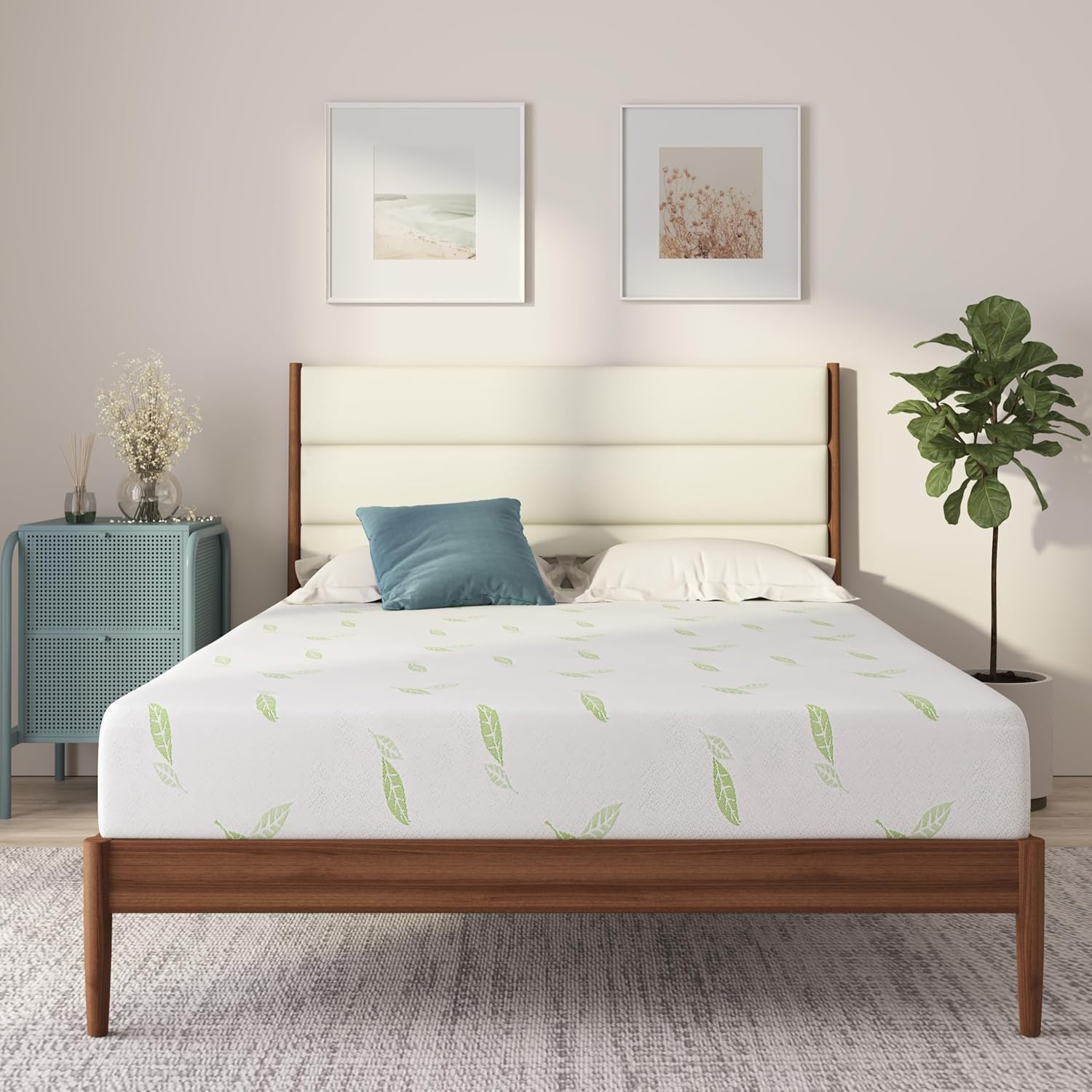 NapQueen Queen Size 10 Inch Green Tea Infused Memory Foam Mattress