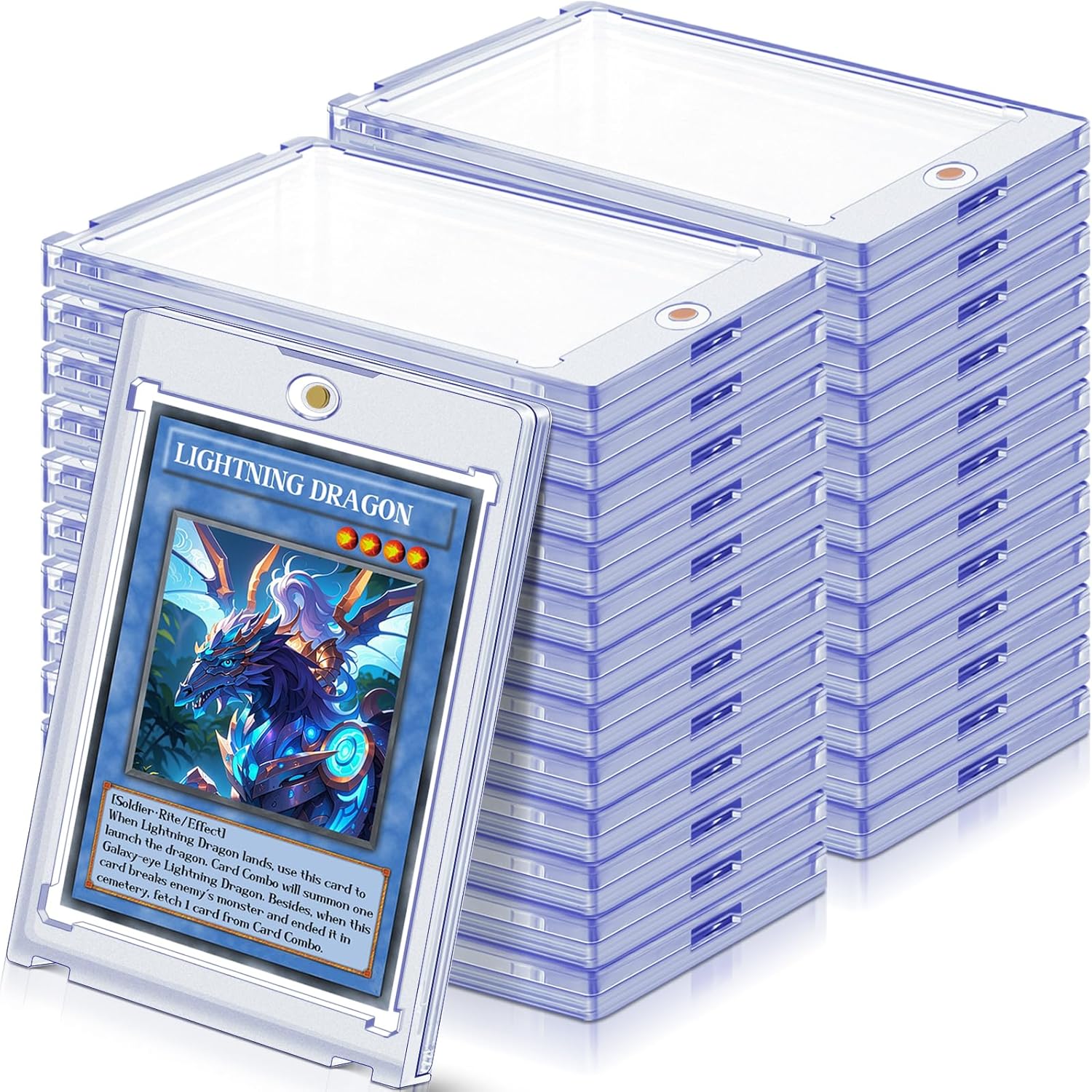 50ct Magnetic Card Holders for Trading Cards - Clear Protectors