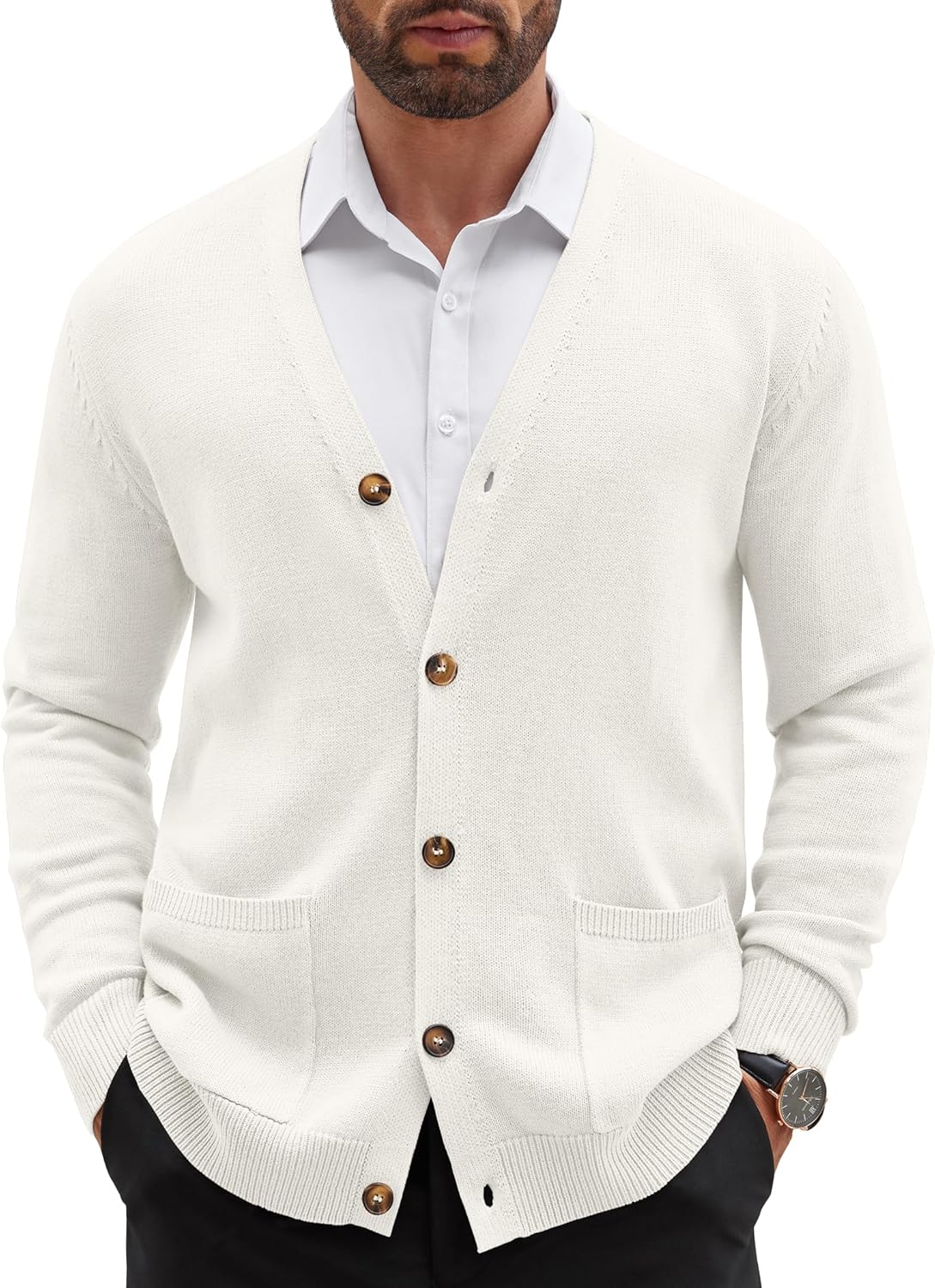 COOFANDY Men's Cardigan Sweater for Stylish Casual Wear