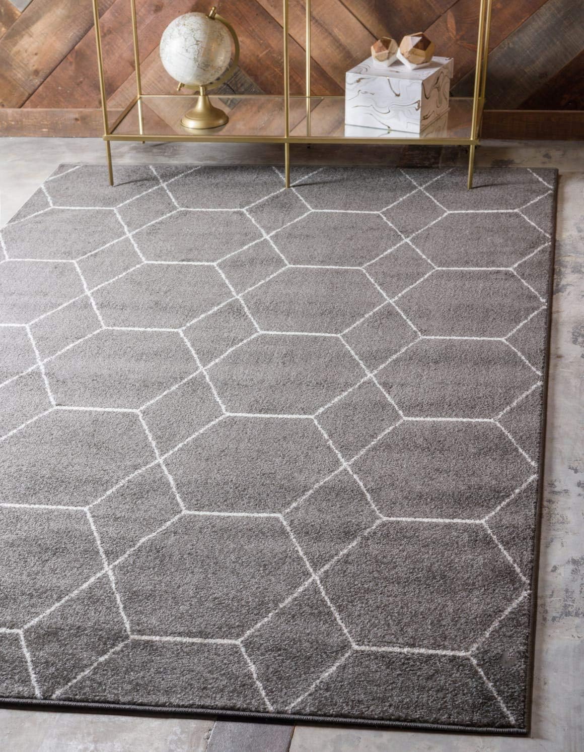 Unique Loom Trellis Frieze Collection Area Rug - Geometric Design
