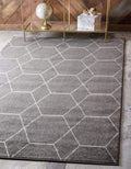 Unique Loom Trellis Frieze Area Rug 4 ft x 6 ft - Durable Geometric