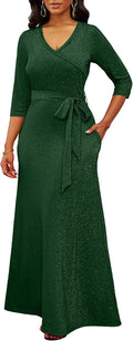 Women's 2025 Maxi Dress Solid Color V-Neck - Breathable Boho Maxi