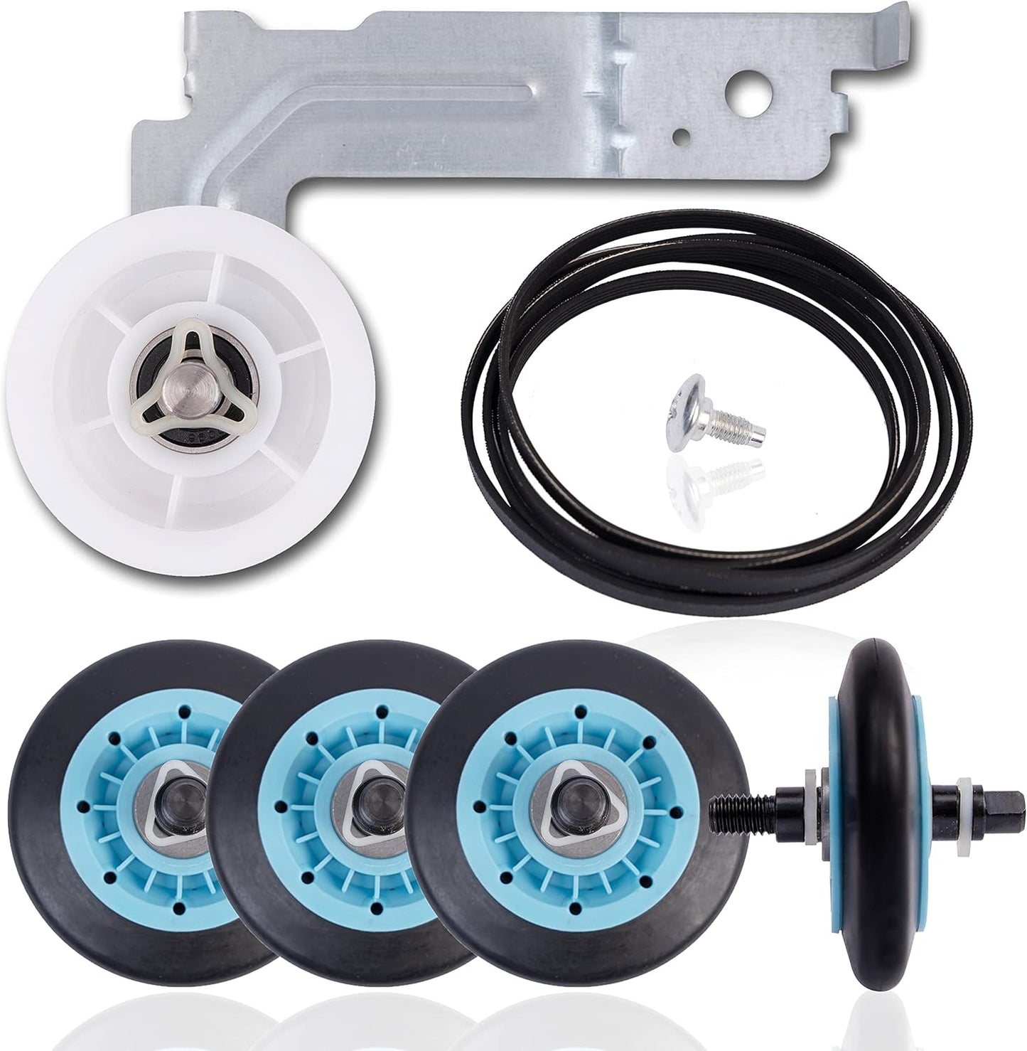 Dryer Repair Kit for Samsung Models - Drum Rollers and Belt