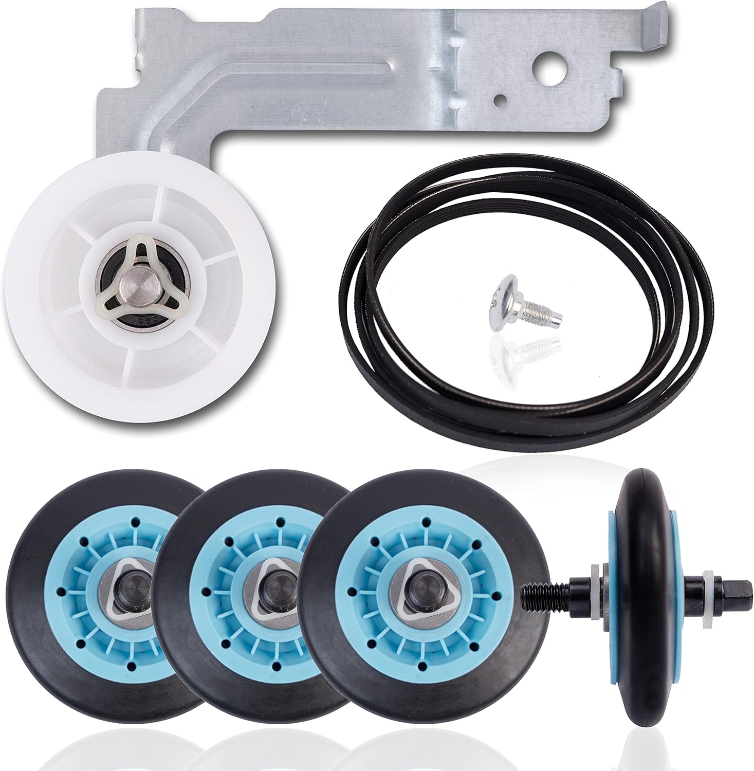 Dryer Repair Kit for Samsung Models - Drum Rollers and Belt