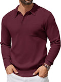 COOFANDY Mens Long Sleeve Polo Sweater for Stylish Comfort