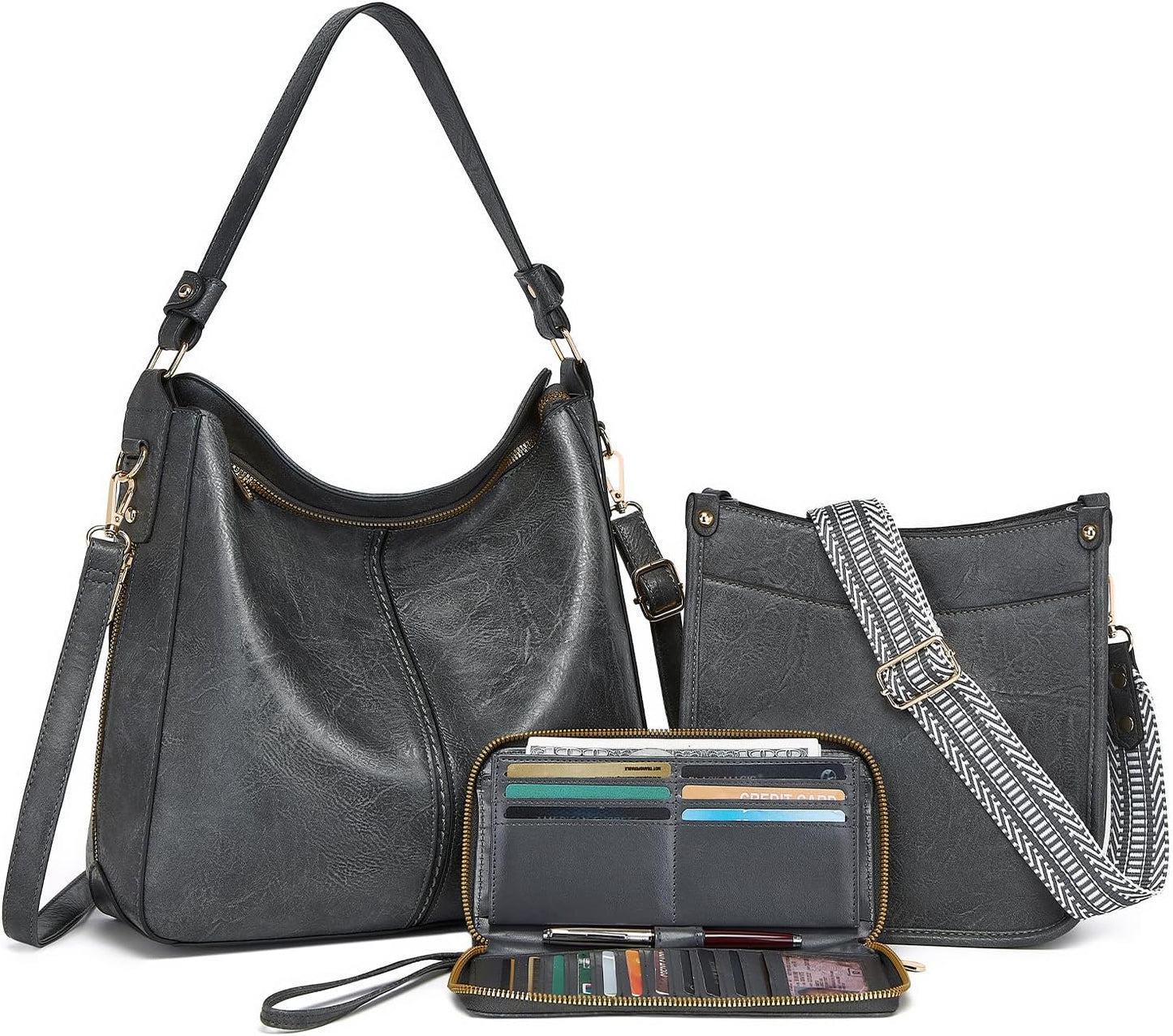 Purses for Women 3PCS Set: Stylish Leather Crossbody Bags