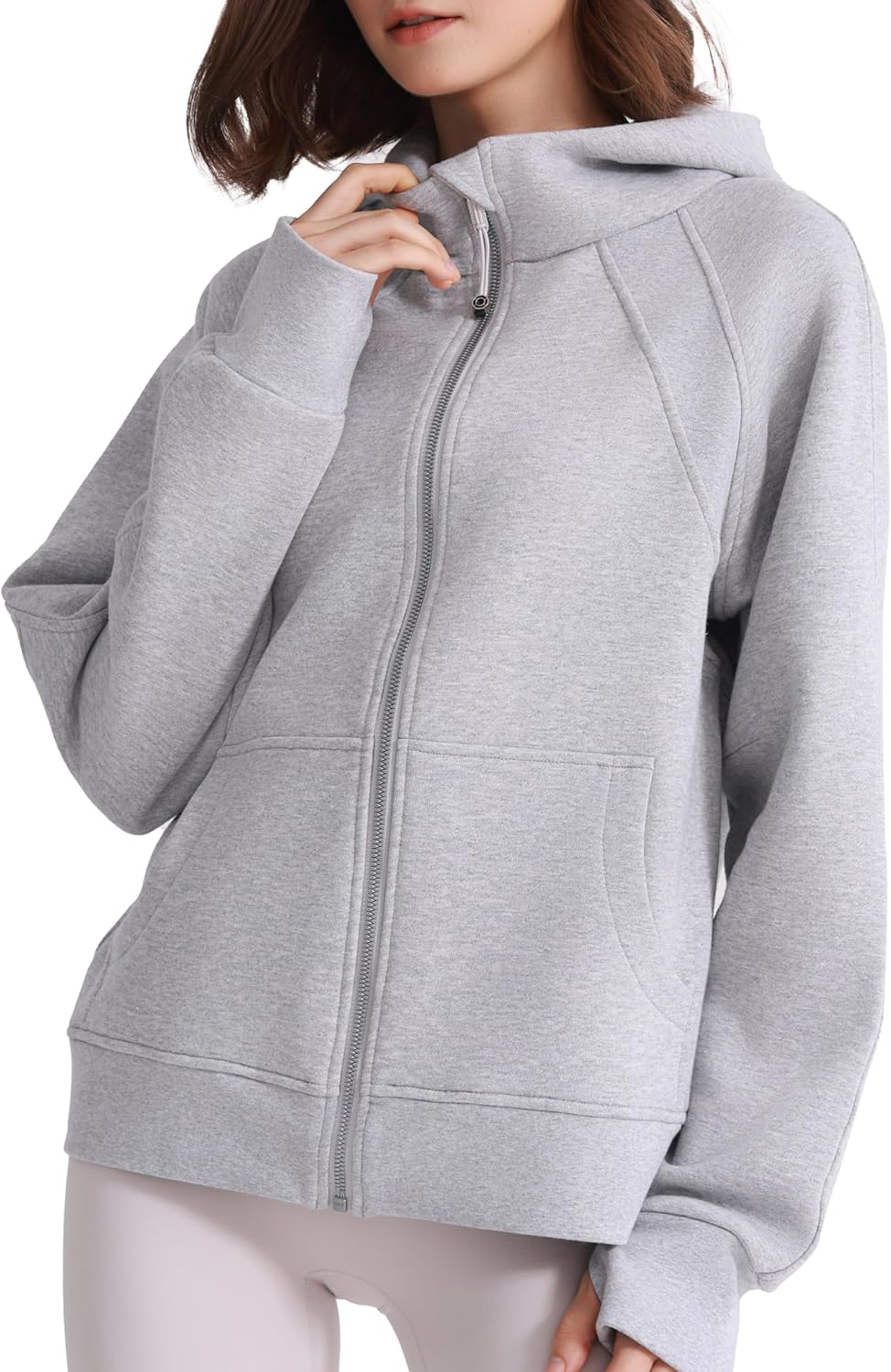 Womens Winter Warm Fleece Pullover with Thumbhole Pocket