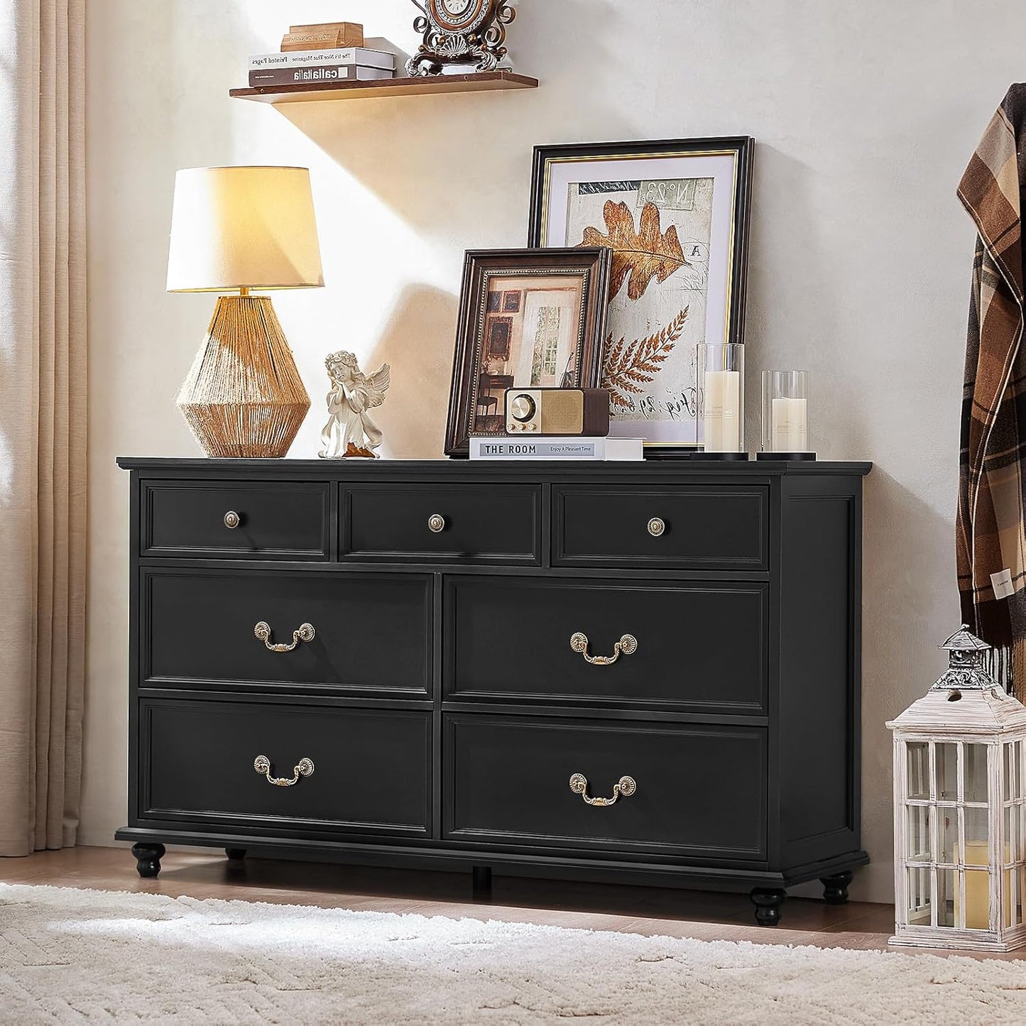 Farmhouse 54in 7 Drawers Dresser for Bedroom and Living Room