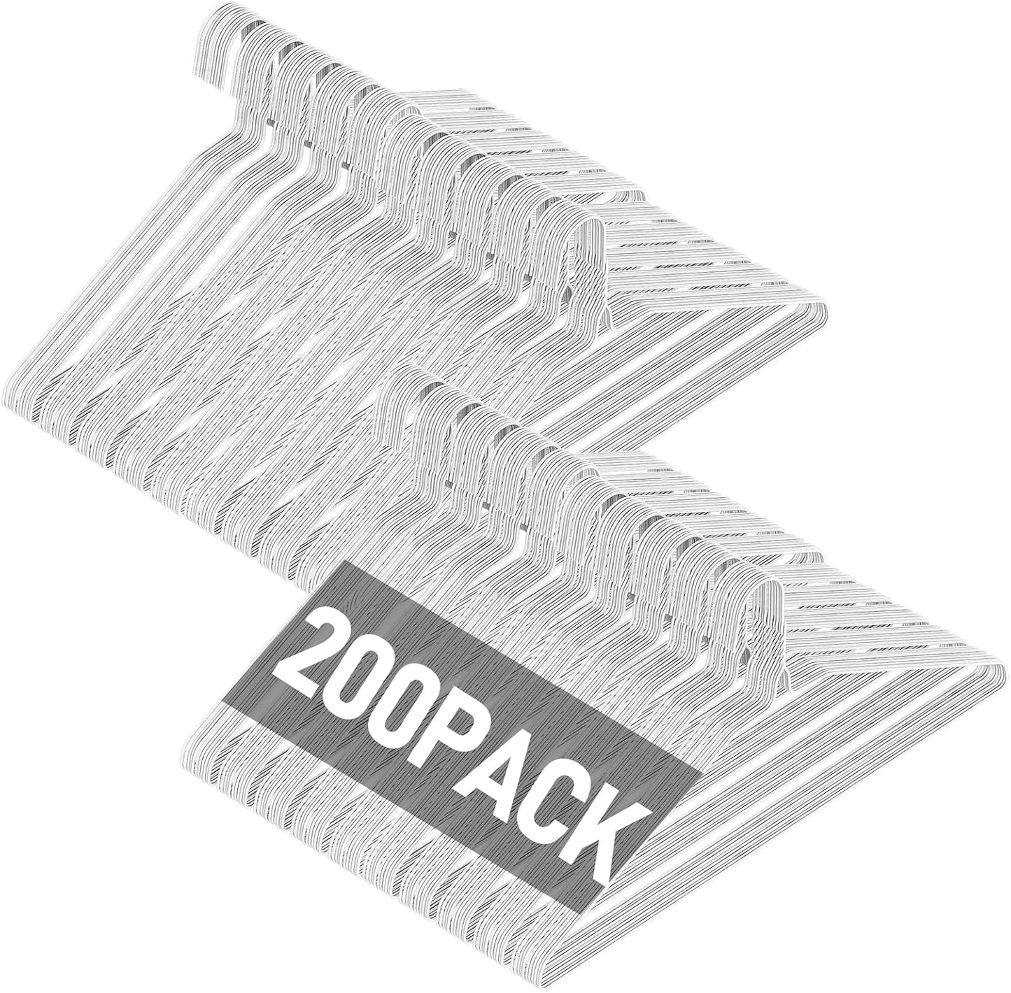 Wire Metal Clothes Hangers Bulk 200 Pack for Suits and Coats