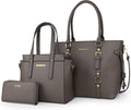 Women's 3PCS PU Leather Tote Bag and Wallet Set - Spacious