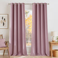 NICETOWN Faux Linen Pink Blackout Curtains for Modern Homes