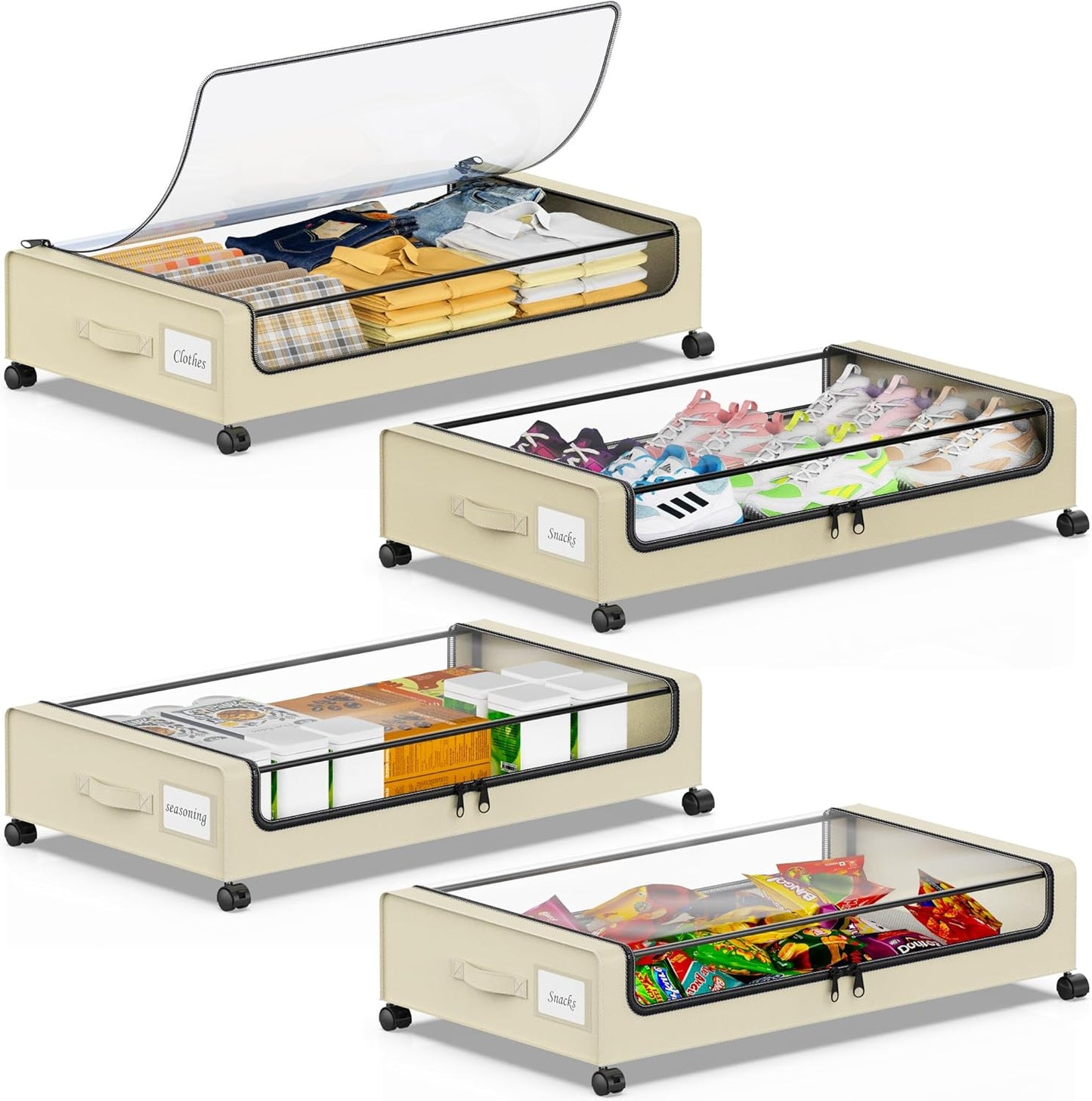 Beborxue Under Bed Storage with Wheels for Organized Living