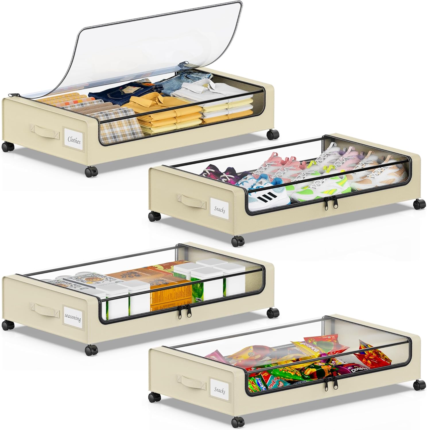 Beborxue Under Bed Storage with Wheels for Organized Living