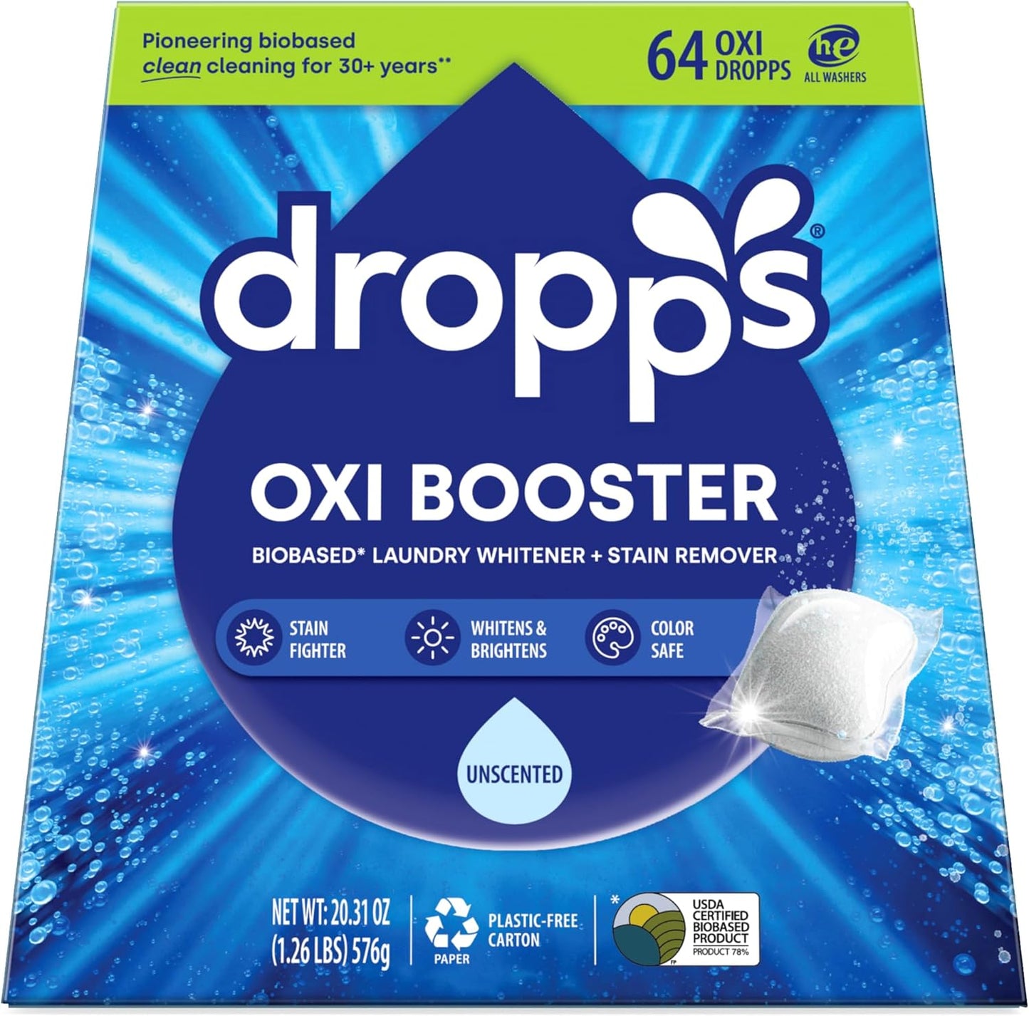 Oxi Booster Pods - Chlorine-Free Laundry Whitener for Stains