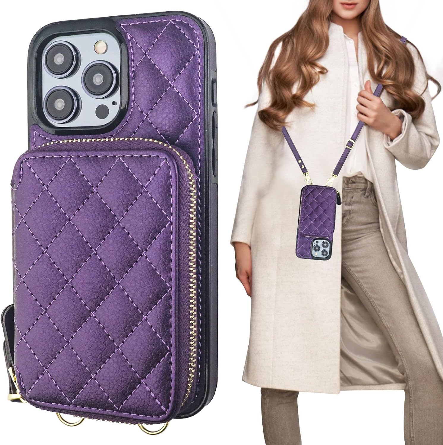 Bocasal Crossbody Wallet Case for iPhone 14 Pro Max - Stylish & Secure