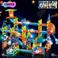 Magnetic Tiles Building Blocks 110pc Set - Glow Marble Run