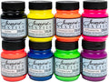 Jacquard Textile 8 Color Fluorescent Fabric Paint Set - Permanent