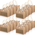 16 Pcs Jute Tote Bags Reusable Beach Bags for Weddings Gifts