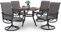 PHI VILLA 5 Piece Patio Dining Set with 360 Swivel Chairs