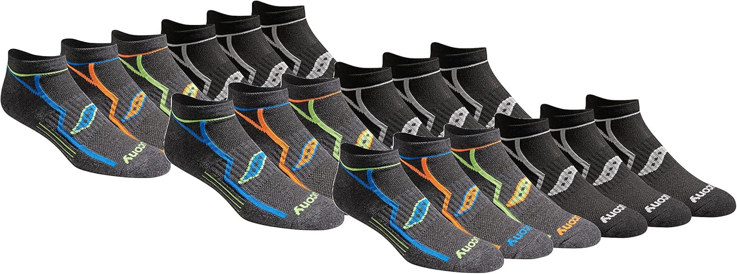 Saucony Men's Rundry Bolt Performance No-show Socks for Runners