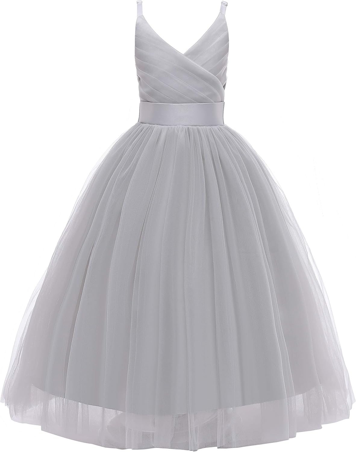 Glamulice Flower Girls Spaghetti Strap Tulle Dress for Events