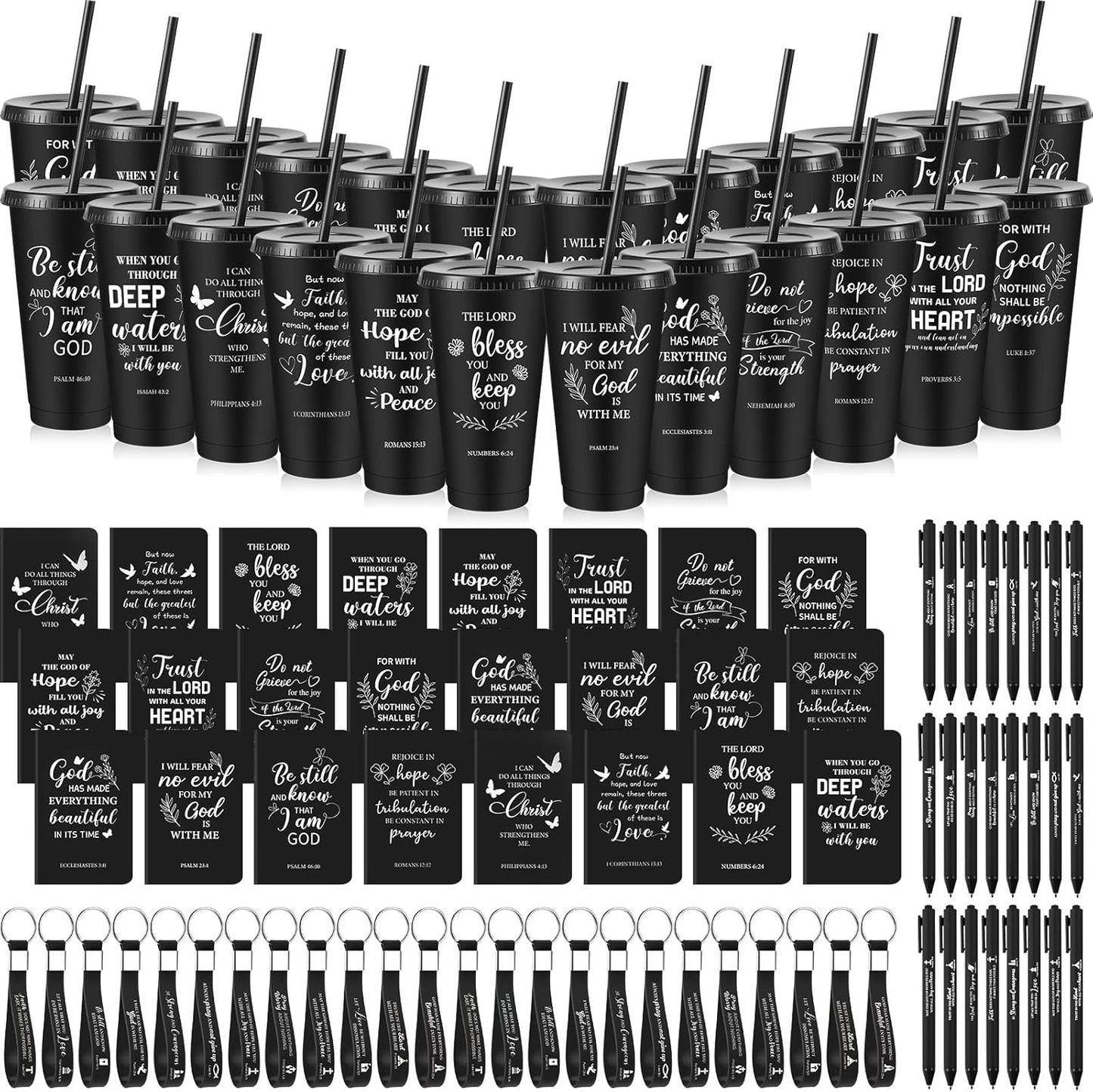 24 Set Christian Church Gifts with Bible Verse Pens and More