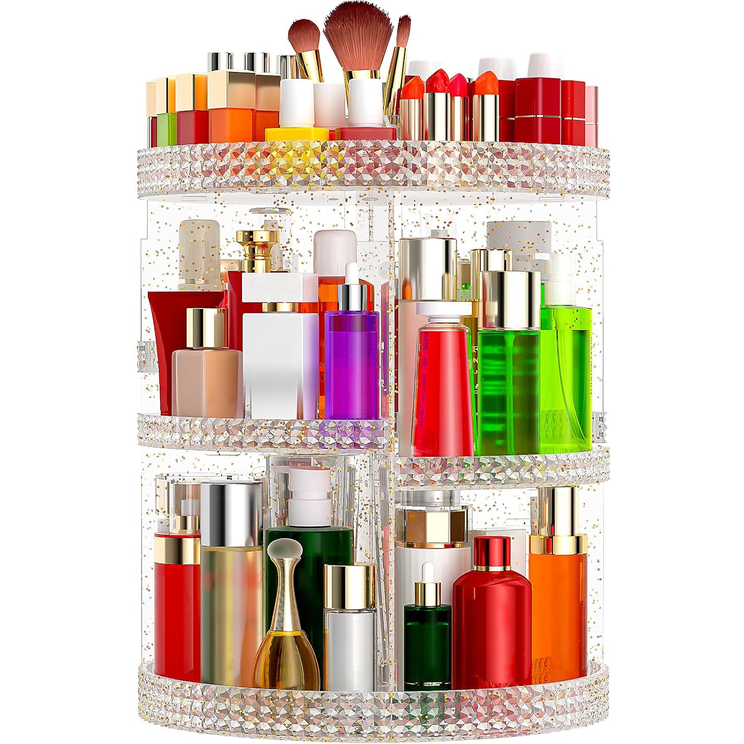 Awenia 360-Degree Rotating Makeup Organizer with Large Capacity