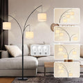 DLLT Modern Floor Lamp 3-Light Black Tree Dimmable - Arc Standing Lamp