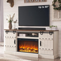 Review Rustic Farmhouse Highboy TV Stand with Electric Fireplace