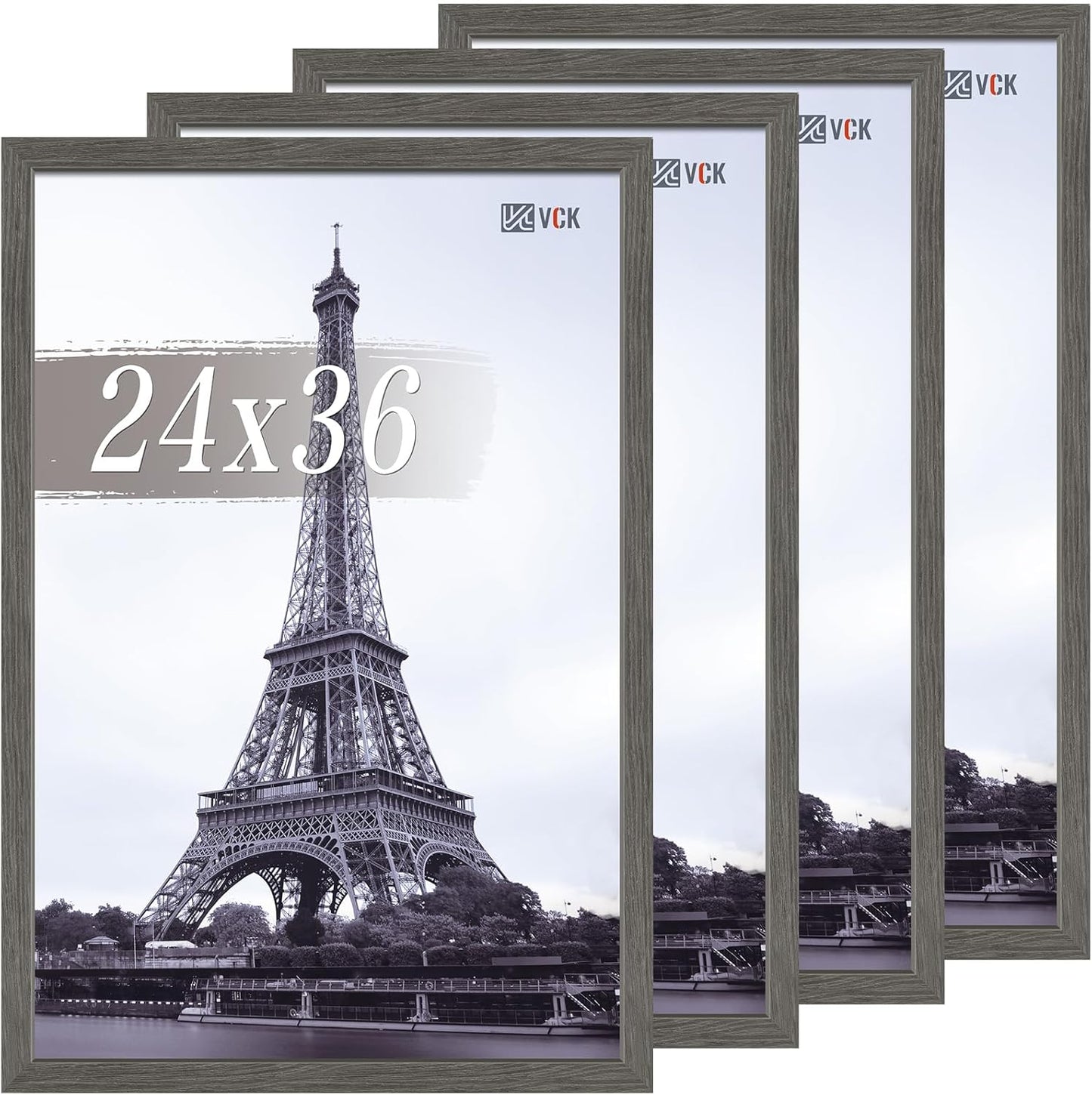 VCK 24x36 Poster Frame Set of 4 - Elegant Grey Wood Frames
