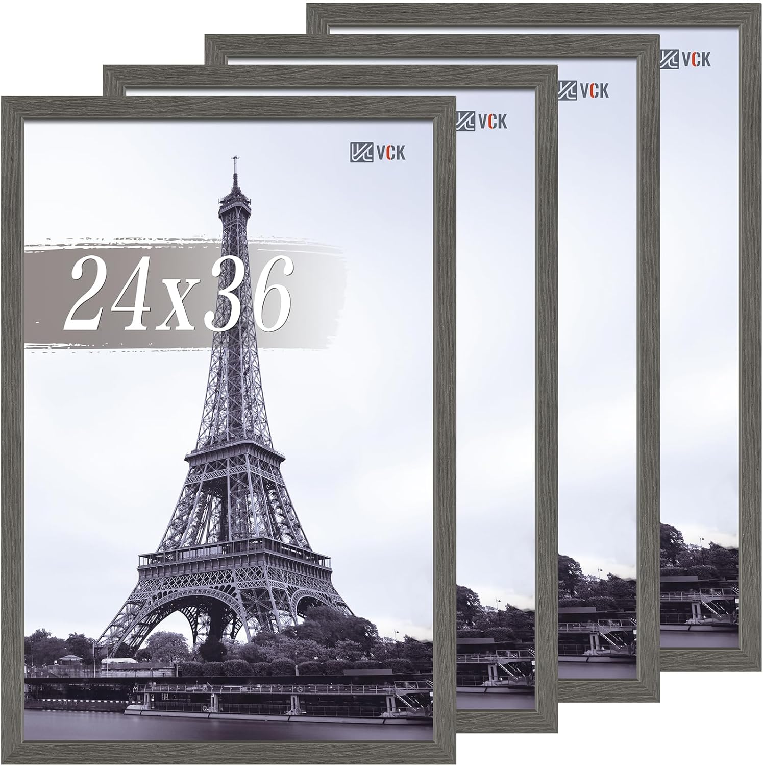 VCK 24x36 Poster Frame Set of 4 - Elegant Grey Wood Frames