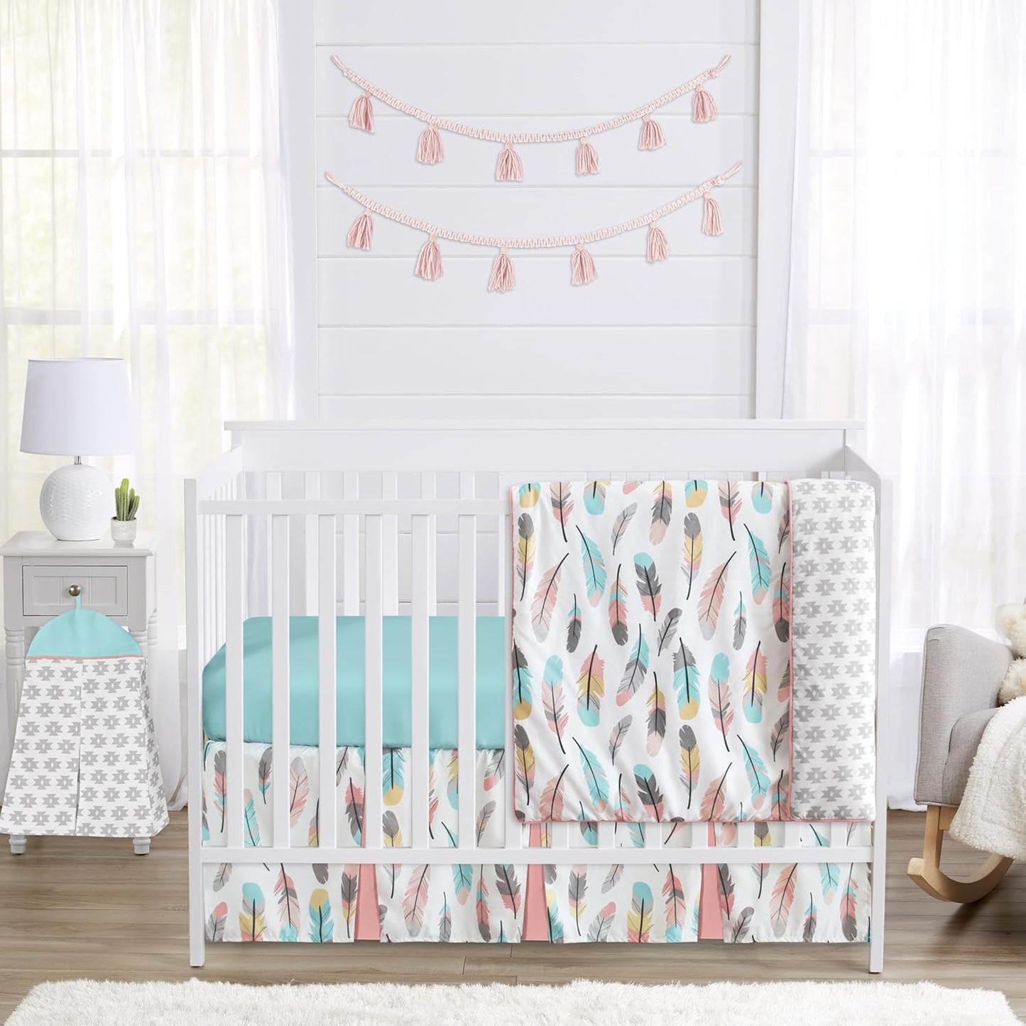 Sweet Jojo Designs Feather Baby Girls Crib Bedding Set Review