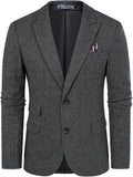 Men Tweed Blazer Herringbone Wool Sport Coat - Vintage Fit