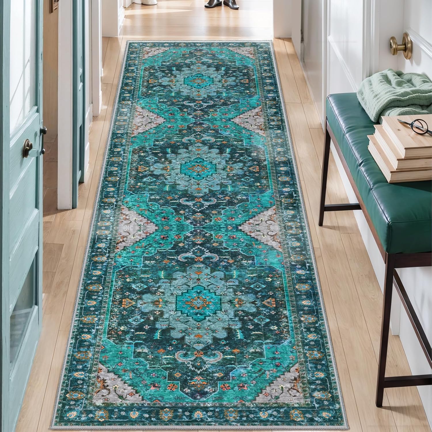 Ciicool Washable Runners Area Rug for Hallways, Soft Vintage