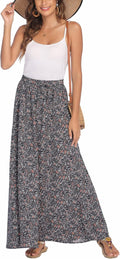Women Flowy Chiffon Maxi Skirt - Pleated High Waist Beach Style