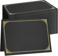 SUNEE Certificate Holders 100 Pack Black - Gold Foil Diploma Covers